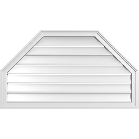 Ekena Millwork Octagonal Top Surface Mount PVC Gable Vent w/ 2"W x 1-1/2"P Brickmould Frame, 42"W x 24"H GVPOT42X2402SF